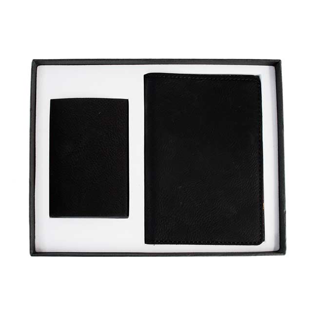 KRIMT - Giftology Set of Passport Holder &amp; Card Holder - Black