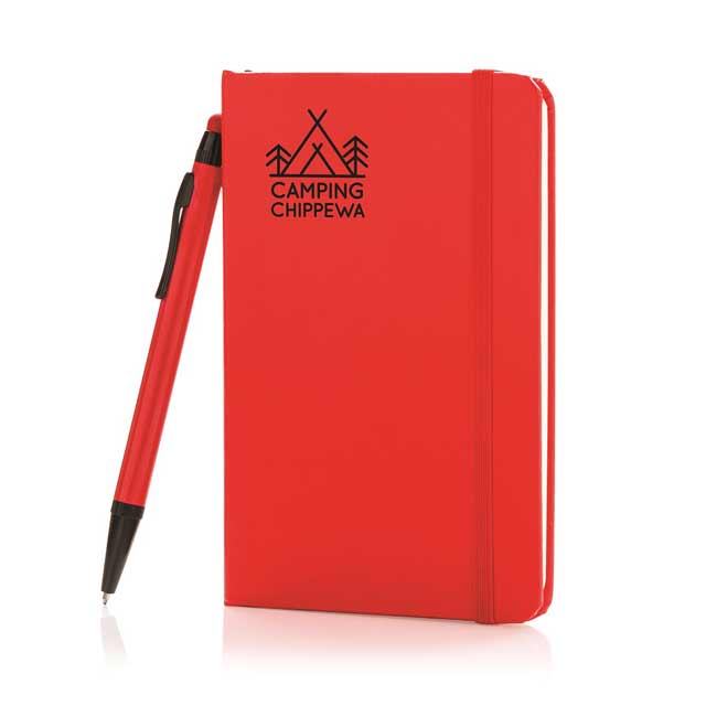 XD A6 Hard Cover Notebook With Stylus Pen - Red