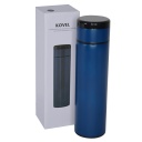 KOVEL - Giftology Double Walled Insulated Flask with Temperature Lid - Navy Blue