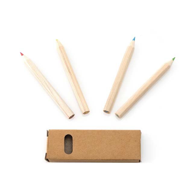 Box Of 4 Wooden Pencils With Hexagonal Body