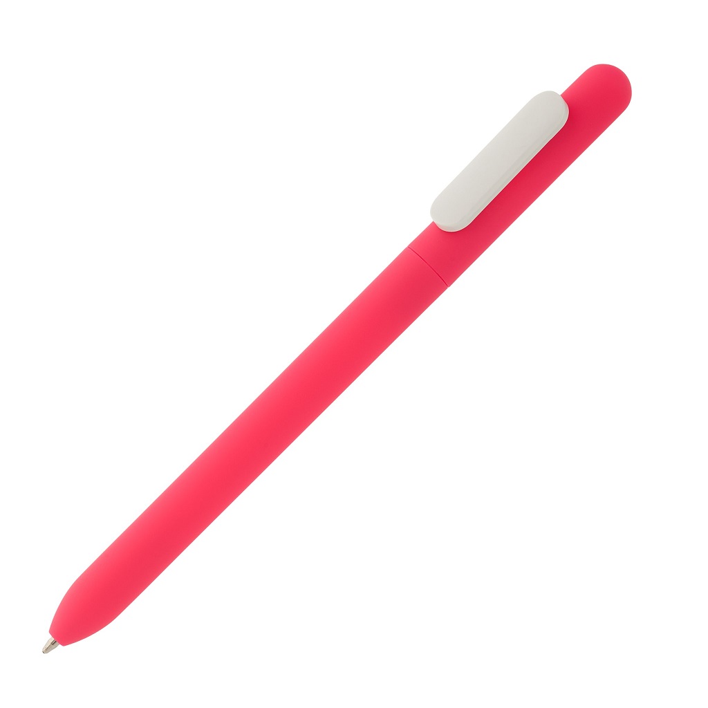 TORCY - Rubberized Pen With Sliding Clip - Pink
