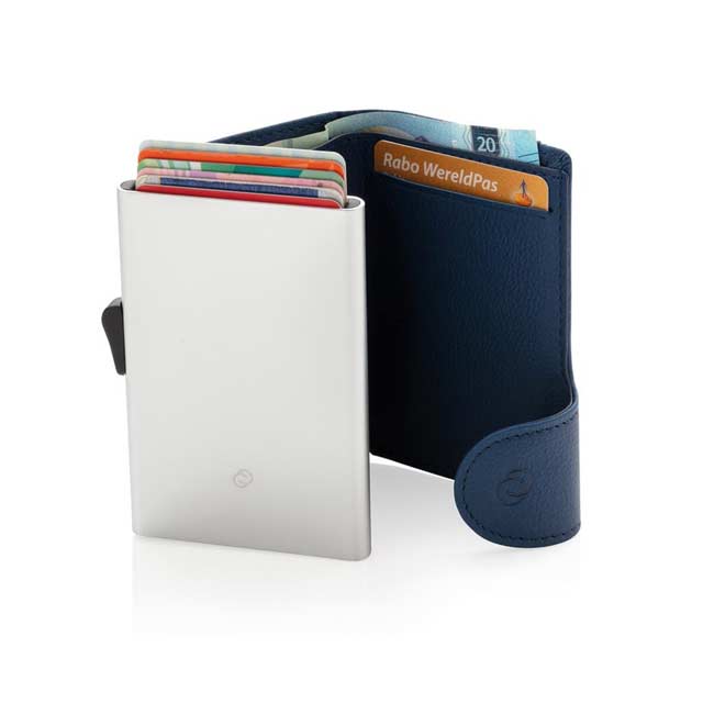 OTACI - c-secure PU RFID Card Holder &amp; Wallet Navy Blue