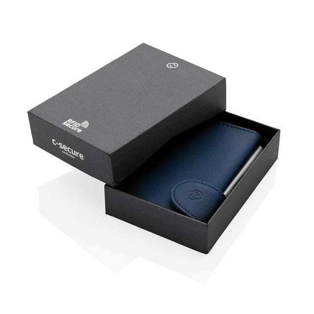 OTACI - c-secure PU RFID Card Holder &amp; Wallet Navy Blue