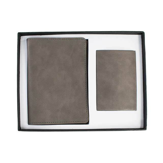 KRIMT - Giftology Set of Passport Holder &amp; Card Holder - Grey