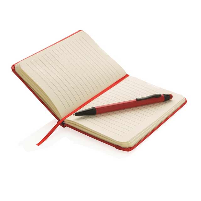 XD A6 Hard Cover Notebook With Stylus Pen - Red