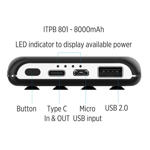 NACKA -  @memorii 8000mAh Wireless Powerbank with Light-Up Logo