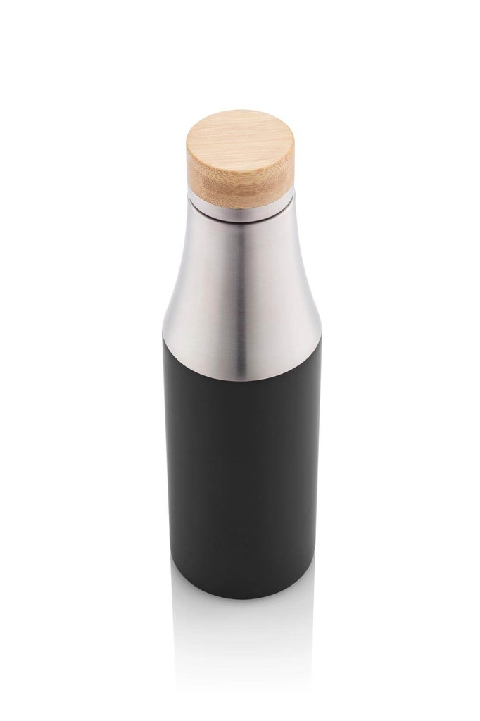 BREDA - Vacuum Bottle With Bamboo Lid - Black