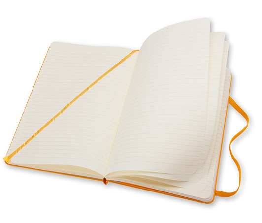Moleskine Classic Large Ruled Hard Cover Notebook - Orange Yellow