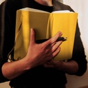 Moleskine Classic Large Ruled Hard Cover Notebook - Orange Yellow
