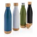 ODESSA - Giftology Double Wall Stainless Bottle with Bamboo Lid and Base - Green