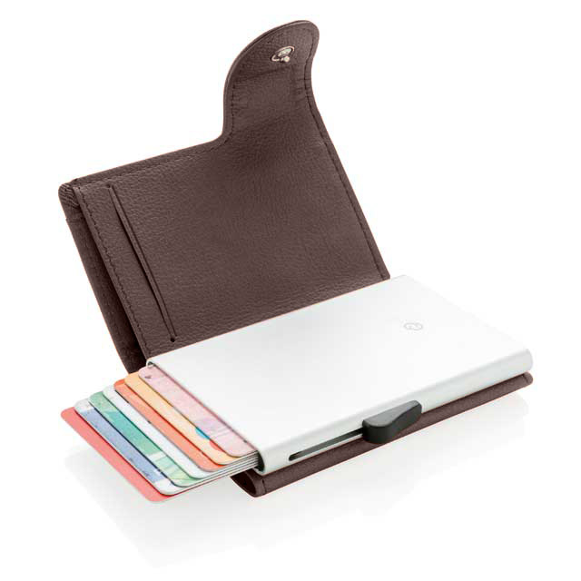 VATRA - c-secure PU RFID Card Holder Cum Wallet Brown