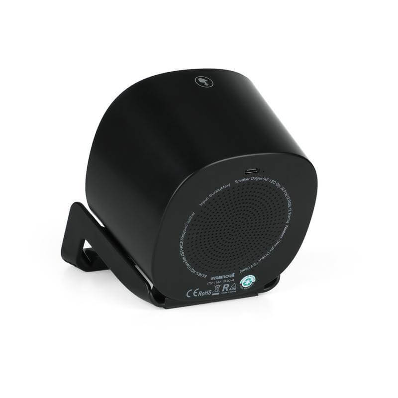 TASOVA - @memorii Recycled Leather 15W Wireless Charger Bluetooth Speaker - Black/Black