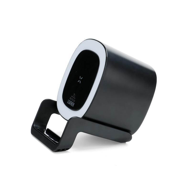 TASOVA - @memorii Recycled Leather 15W Wireless Charger Bluetooth Speaker - Black/Black