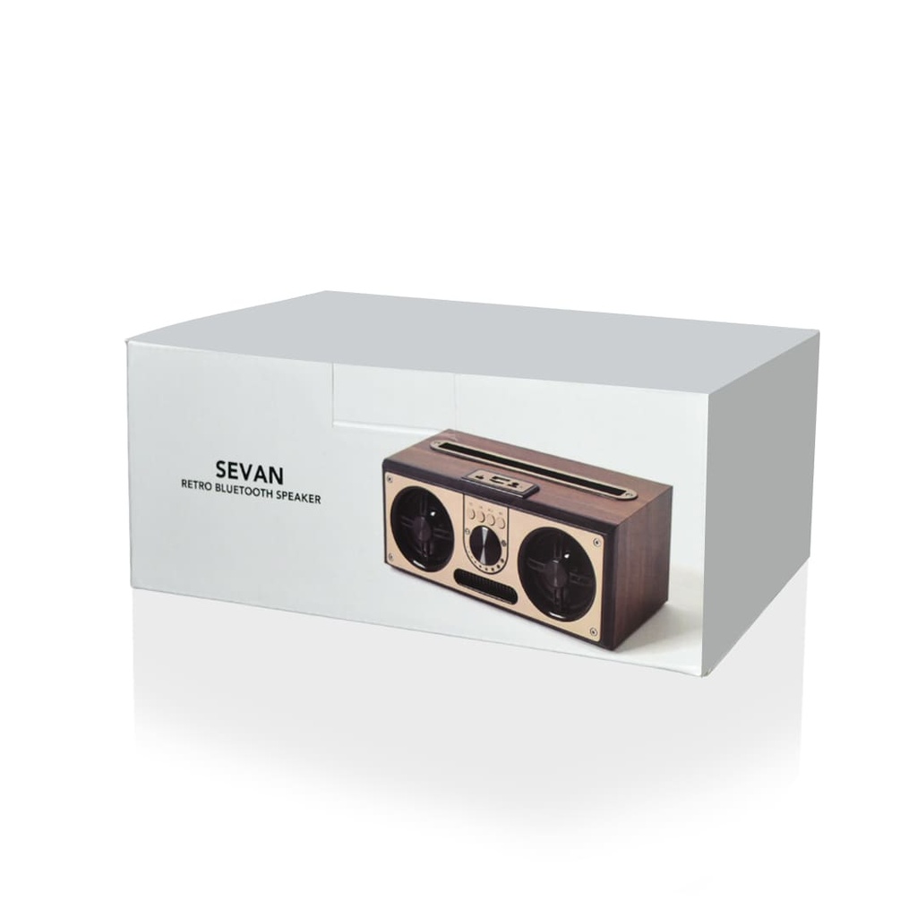 SEVAN - Giftology Retro Wood 20W Bluetooth Speaker with FM