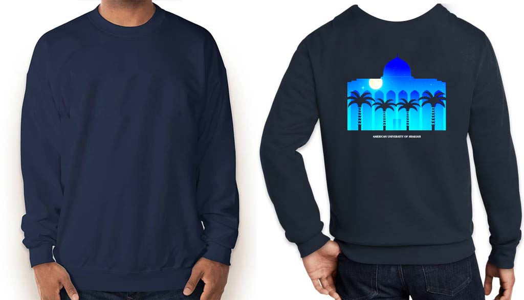 Crewneck Fleece Pullover Sweatshirt (unisex) - Navy Blue