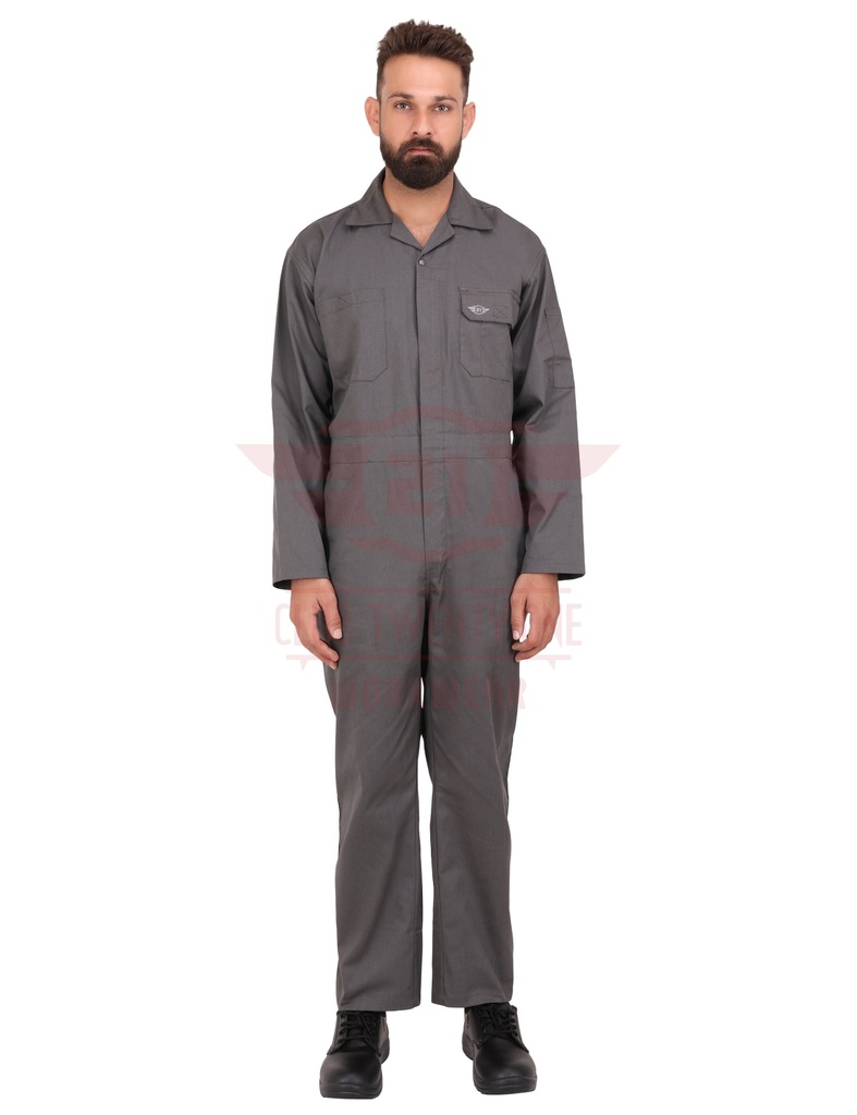 Sierra Coverall                     Color: Grey
Fabric: 65% Polyester 35% Cotton
GSM: 210