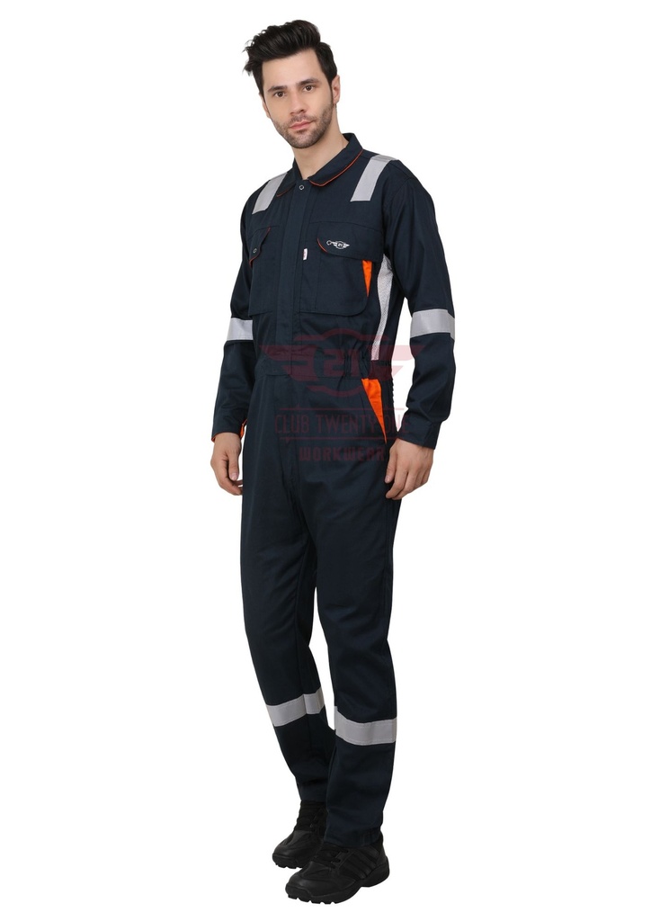 Tuffman Coverall
Color: Navy Blue / Orange
Fabric: Pre Shrunk 100% Cotton
GSM: 210