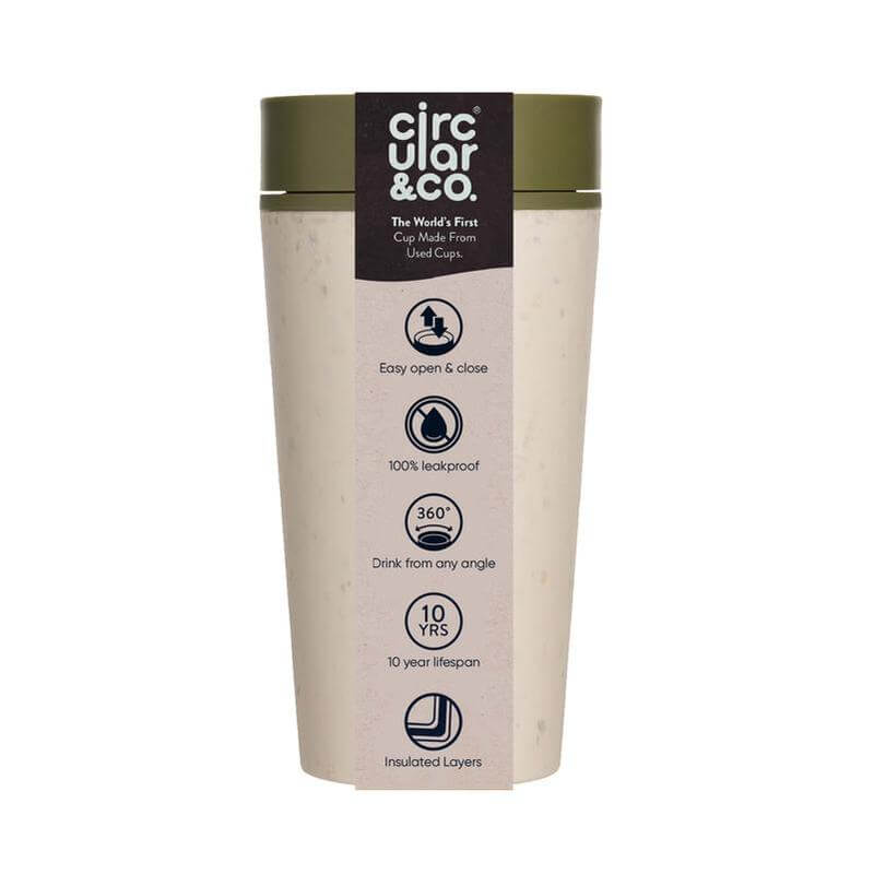 Circular Cup 12oz Cream &amp; Honest Green