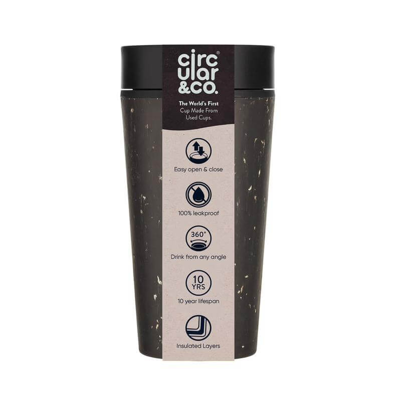 Circular Cup 12oz Black &amp; Cosmic Black