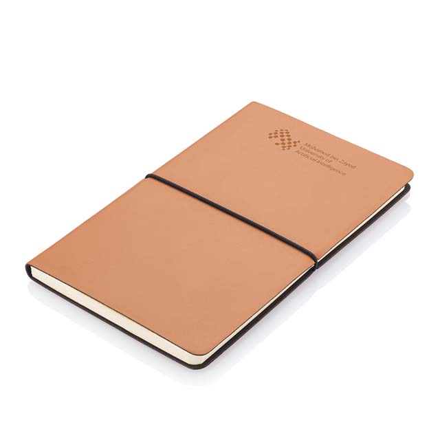 MBZUAI A5 Recycled PU Softcover Notebook - Tan