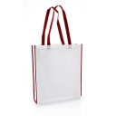 Non-Woven Shopping Bag Vertical White/Maroon