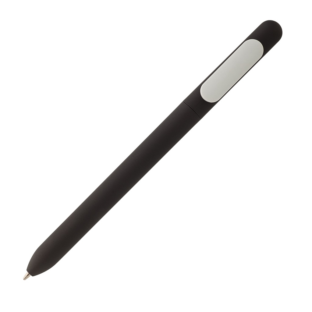 TORCY - Rubberized Pen With Sliding Clip - Black