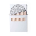 Set Of 12 Pencils And 12 Coloring Sheets With Mandala Designs