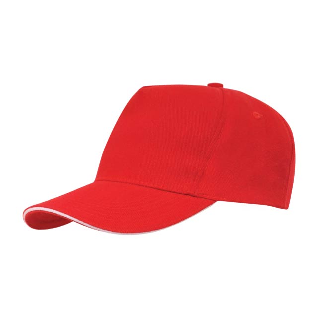 Hans Larsen Cotton Cap-Red/White