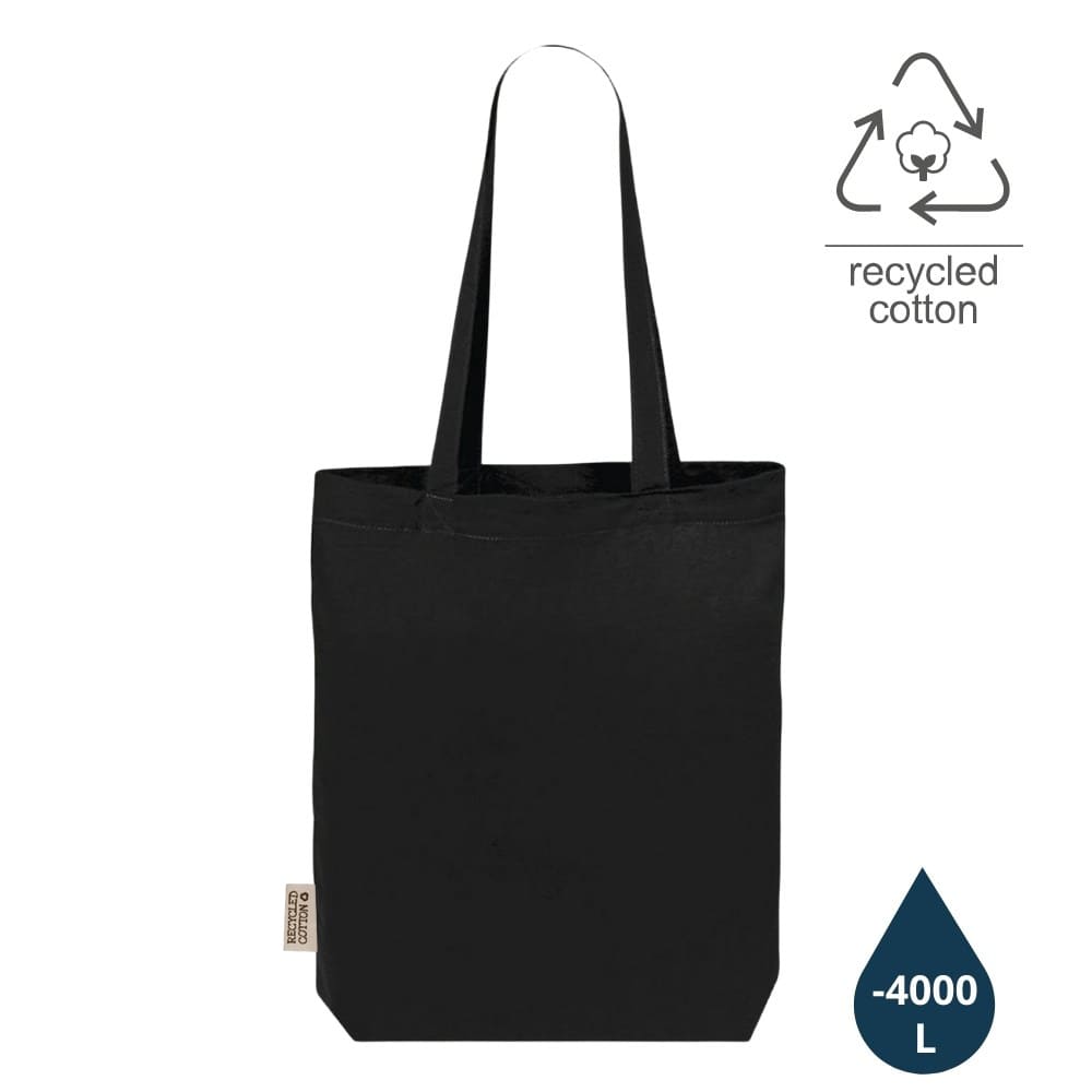 DARGUN - GRS-certified Recycled Cotton Tote Bag with Gusset - Black