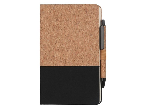 [NBEN 5101] BORSA - eco-neutral A5 Cork Fabric Hard Cover Notebook and Pen Set - Black