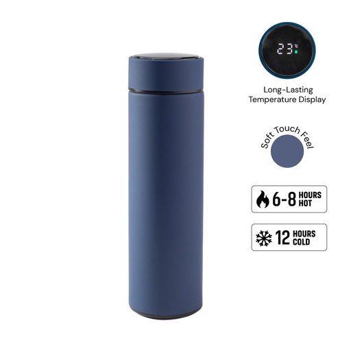 [DWGL 3300] WAHA - Giftology Thermal Flask with LED Temperature Display 500ml - Navy Blue